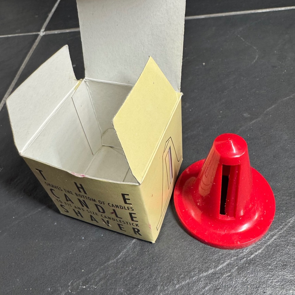 Knobler International Red Candle Shaver Tool for Taper Candlestick Fit with Box